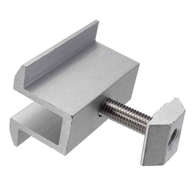 Pinces de montage de panneaux solaires, accessoires solaires en aluminium, pince moyenne