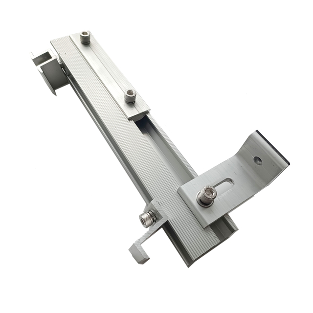 Kit de montage de panneau solaire sur rail en aluminium réglable avec modèle M1-M25 comprenant une pince solaire