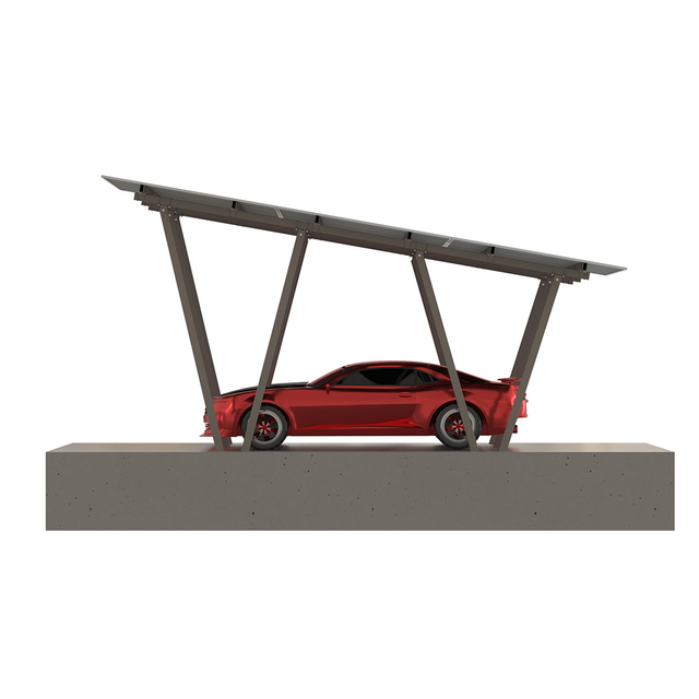 Système de montage solaire pour abri de voiture de type panneau solaire W avec quatre colonnes