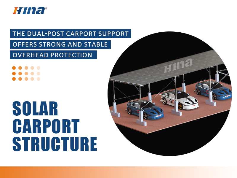 Système de montage pour abri de voiture solaire à double colonne – Structure de carport photovoltaïque à haute résistance