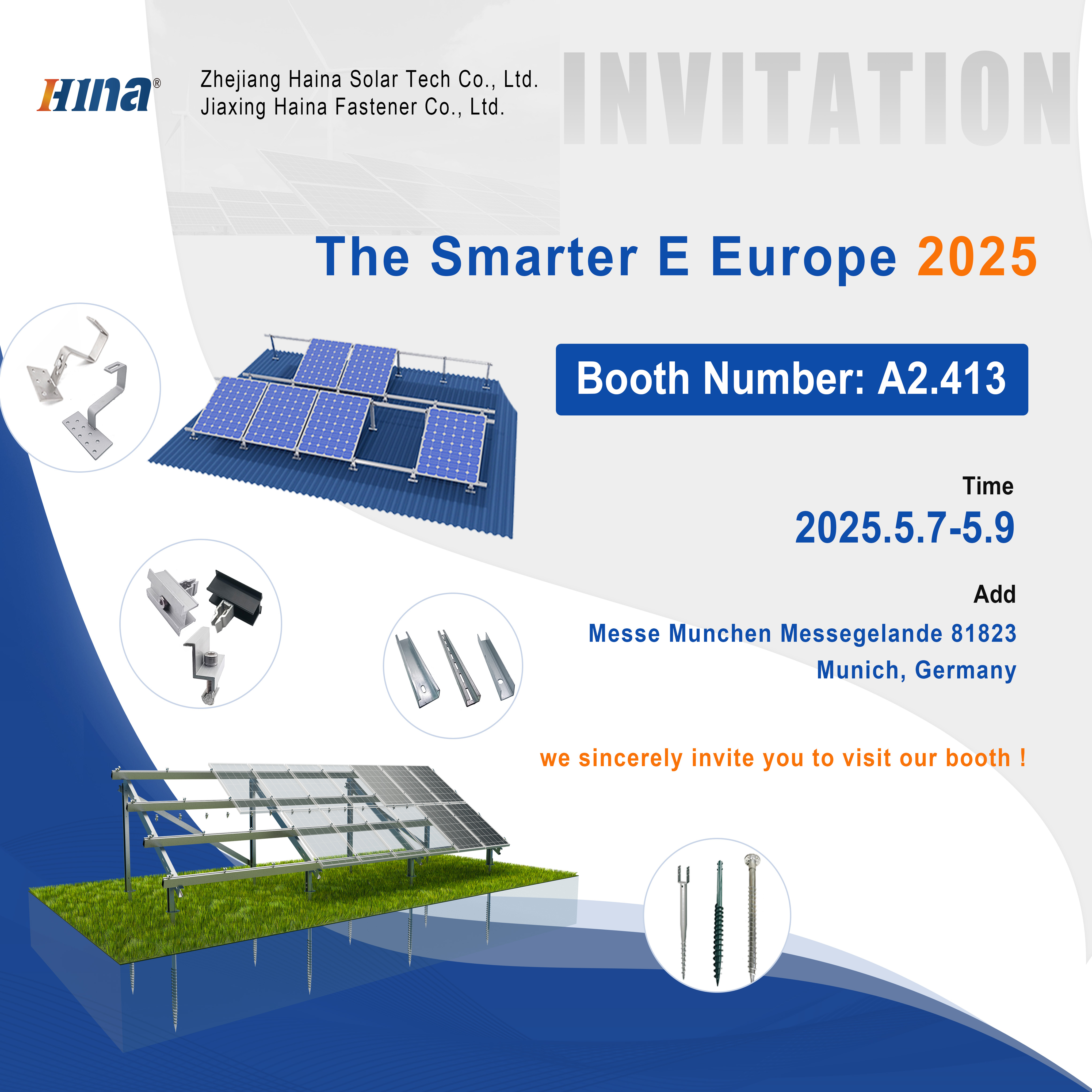 Invitation | Rencontrez Haina Solar Tech à The Smarter E Europe 2025