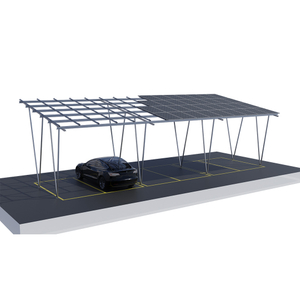 Support de carport solaire en forme de W en aluminium pour l'installation de panneaux solaires photovoltaïques