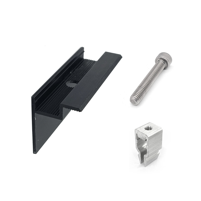 Panneau solaire personnalisé Aluminium Black Blamp Clip Termide Pince pour le système de montage solaire