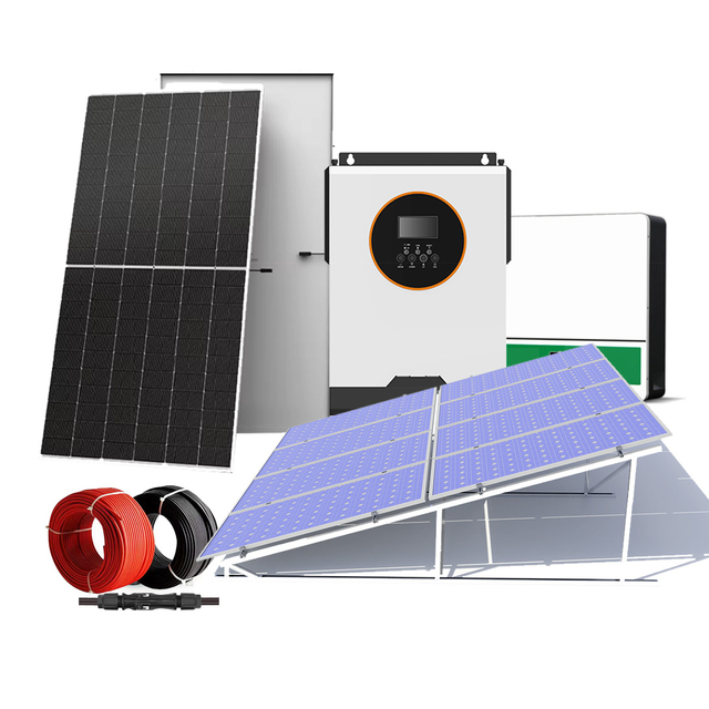 Système d'énergie solaire Système de toit plat Kit de panneau d'alimentation solaire avec module PV onduleur 