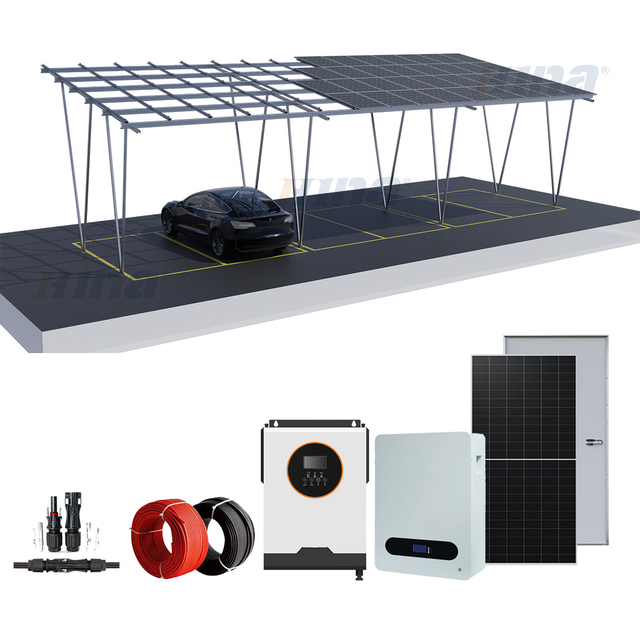 Kits de montage de masse d'auto à panneau solaire avec batterie de module PV pour le parking Structure solaire