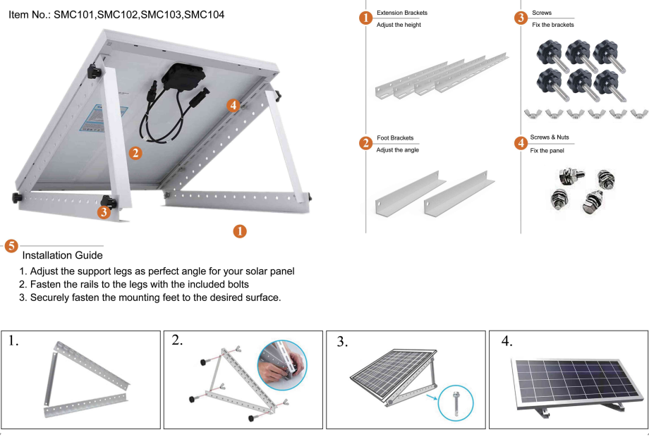 un guide d'installation pour un système de montage du panneau solaire