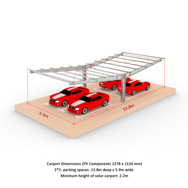 Type Y structure solaire photovoltaïque carport supports de montage système solaire carport structure